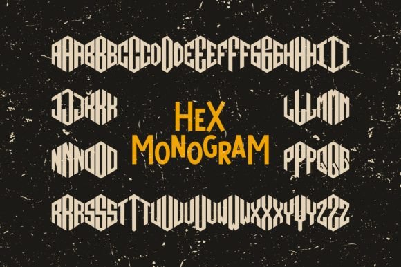 Hex Monogram Font for Creative Projects